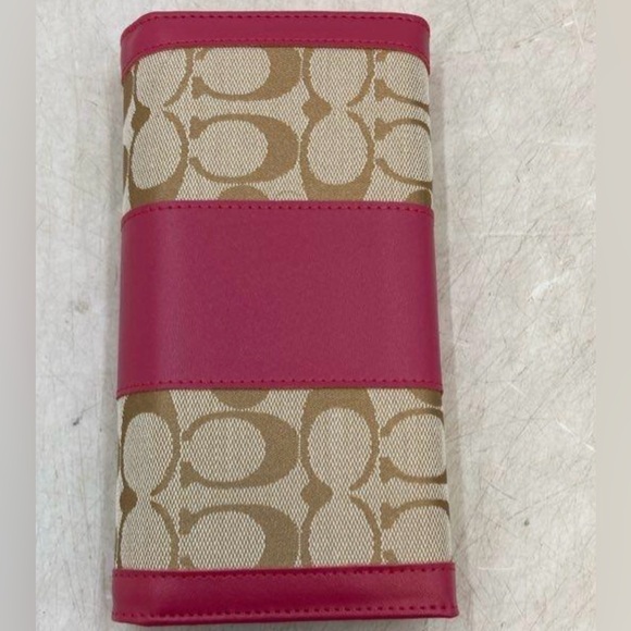 Coach Tan & Pink Signature Print Horse Drawn sold 
Carriage Wallet IOB - Picture 2 of 7